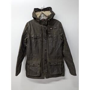 BARBOUR Women's Brighton Parka Wax Jacket Green Coat England Size US 8